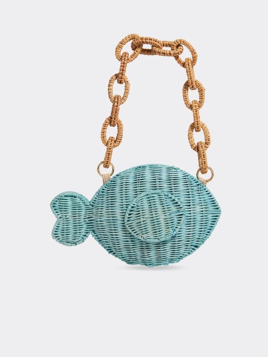 Vineyard Vines Handbags - NWT - Vineyard Vines Blue / Aqua Wicker Fish-Shaped Handbag